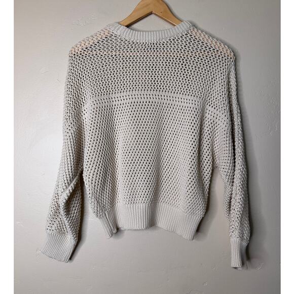 Cleobella Ivory Cable Knit Open Stitch Organic Cotton Sweater SMALL - Picture 6 of 7